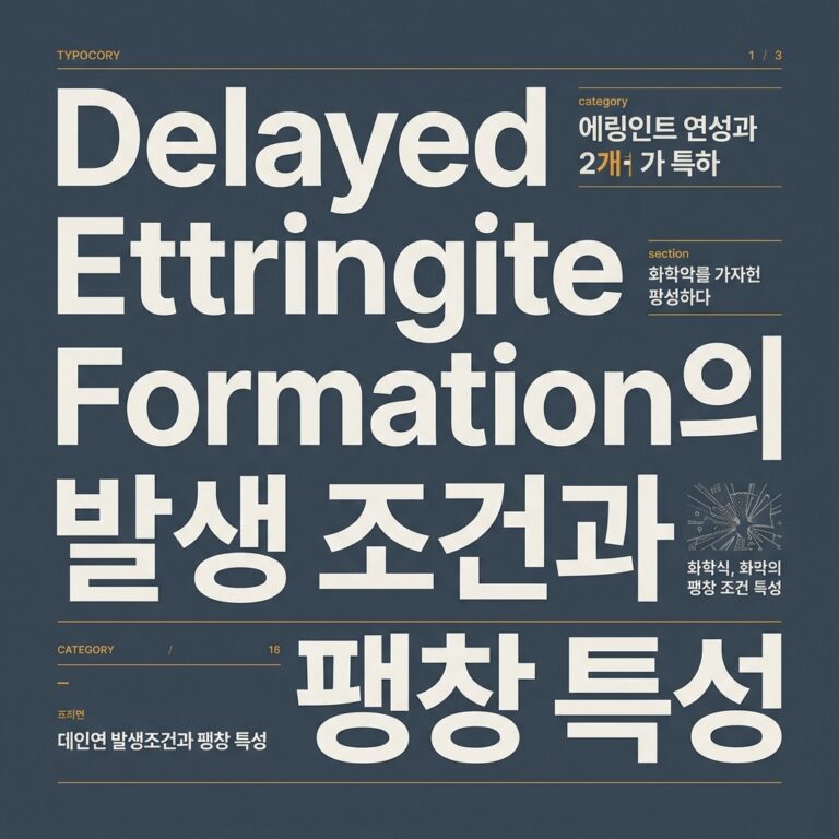ai thumbnail typography Delayed Ettringite Formation의 발생 조건과 팽창 특성 1786503633