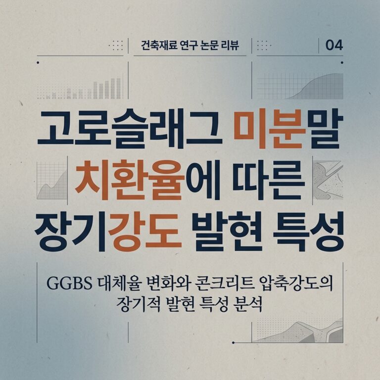 ai thumbnail typography 고로슬래그 미분말 치환율에 따른 장기강도 발현 특성 1786783463