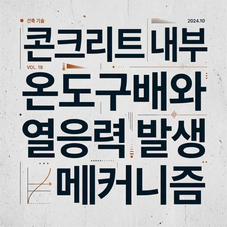 ai thumbnail typography 콘크리트 내부 온도구배와 열응력 발생 메커니즘 1786783348
