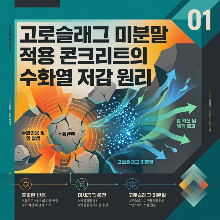 ai thumbnail poster 고로슬래그 미분말 적용 콘크리트의 수화열 저감 원리 1788317251