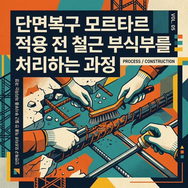 ai thumbnail poster 단면복구 모르타르 적용 전 철근 부식부를 처리하는 과정 1788334746