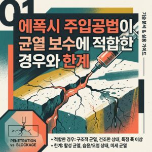 ai thumbnail poster 에폭시 주입공법이 균열 보수에 적합한 경우와 한계 1788334645