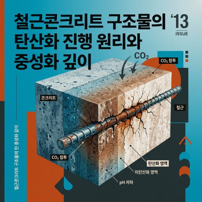 ai thumbnail poster 철근콘크리트 구조물의 탄산화 진행 원리와 중성화 깊이 1788318363