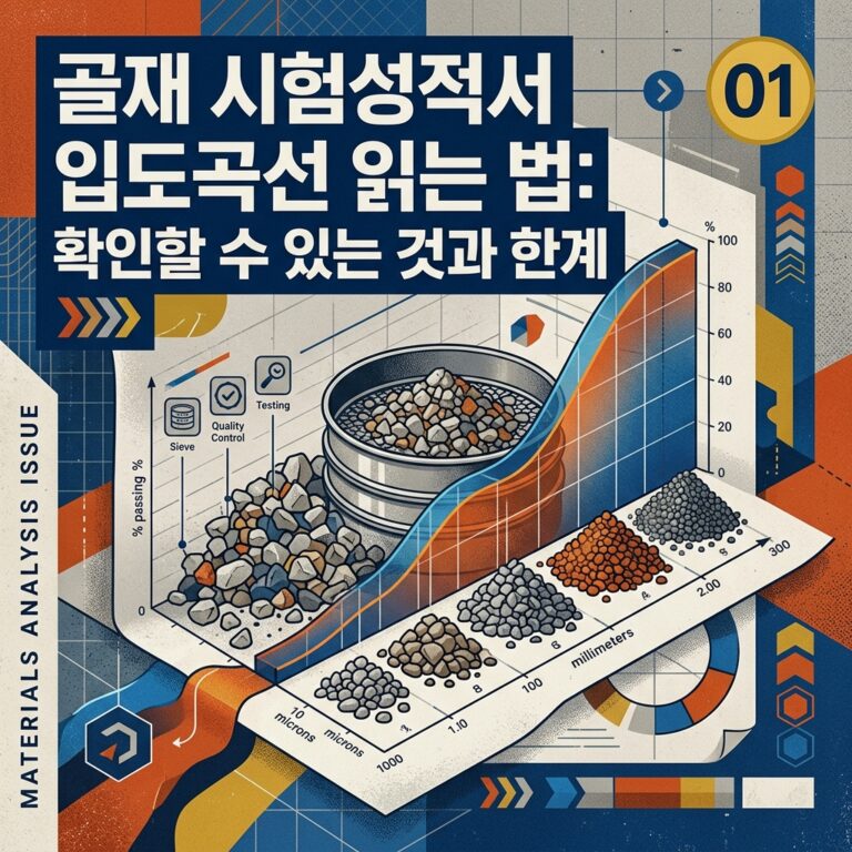ai thumbnail poster 골재 시험성적서 입도곡선 읽는 법 확인할 수 있는 것과 한계 1791782536