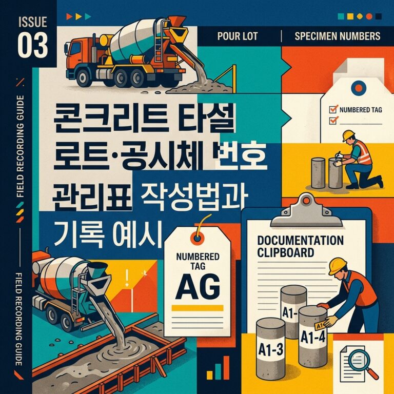 ai thumbnail poster 콘크리트 타설 로트·공시체 번호 관리표 작성법과 기록 예시 1791782889